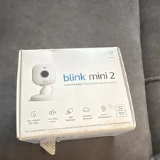 Blink Mini 2 Indoor/Outdoor Plug-In Wi-Fi IP HD Color Camera, Alexa, White