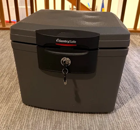 SentrySafe Key Lock Fire Resistant Document Safe 0.25 cu ft Black/Gray