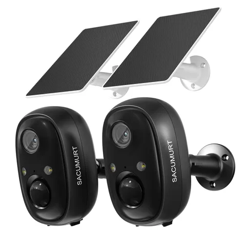 Solar Camera Outdoor Wireless, 2.4Ghz WiFi, Free Cloud, for Home & Office