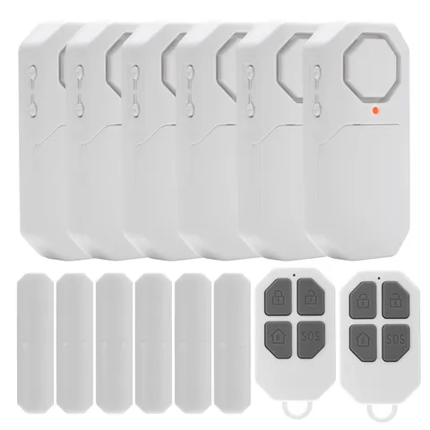 Door Window Alarm When Opened for Home Security with Remote, Wireless white