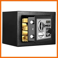 Safe Box 0.23 Cubic Feet Electronic Digital Security Box, Keypad Lock Box Cab...