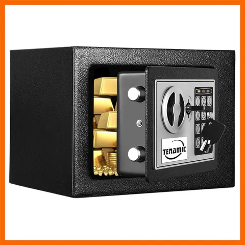 Safe Box 0.23 Cubic Feet Electronic Digital Security Box, Keypad Lock Box Cab...