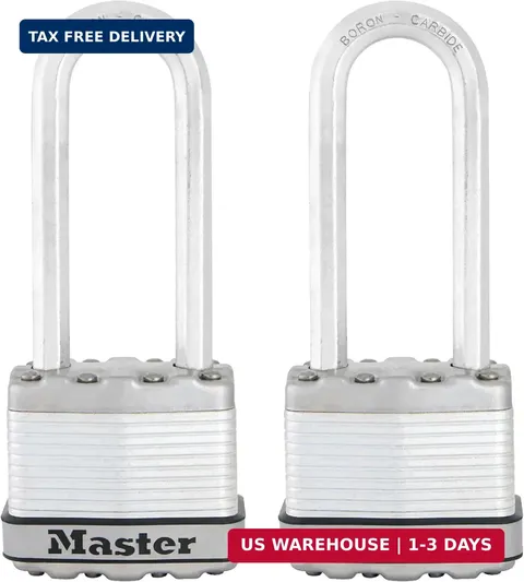 M1XTLJ Magnum Heavy Duty Padlock with Key, 2 Pack Keyed-Alike