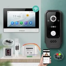 HOMSECUR Waterproof 4 Wire WIFI HD Video Doorphone Intercom Door Bell Card Entry