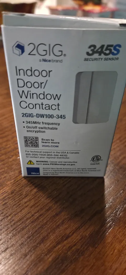2GIG DW100-345 Wireless Door / Window Contact Sensor, 345 MHz