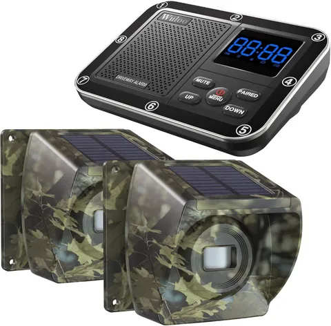 Solar Driveway Alarm Wireless outside 1800Ft Range, Outdoor Motion Sensor & Dete