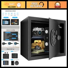 Secure Safe Box with Electronic Keypad, Removable Shelf for Valuables & Document