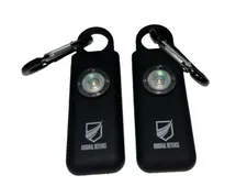 125 DB Personal Safety Alarm Self  Keychain with LED Black Hand Pull SOS - x 2