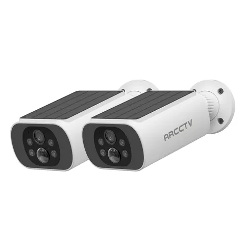 2 Pack Solar Security Cameras Outdoor Wireless Motion Detection 2 Way Audio IP65