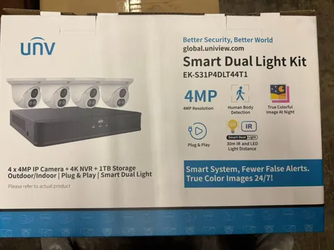 Uniview UNV 4CH PoE NVR 4x 4MP Turret Security System 1TB NDAA EKDL-S31P4T44T1