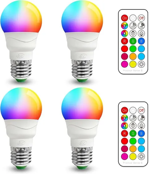 ILC RGB LED Light Bulb, Color Changing Light Bulb, 40W Equivalent, 450LM, 2700K