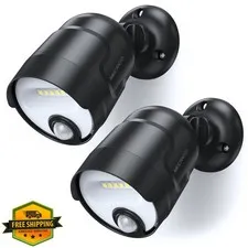 Mecanto Motion Sensor Light 2 Pack Black 600 Lumen