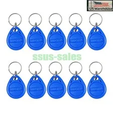 10 Pack Non Copyable ID Key Fob Proximity Access Control Keychain Cards