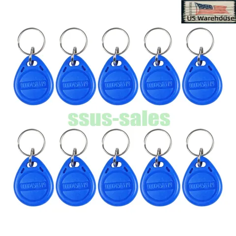 10 Pack Non Copyable ID Key Fob Proximity Access Control Keychain Cards