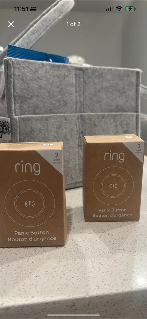 Ring Panic Button Home Security Personal Alarm Brown 2-Pack 