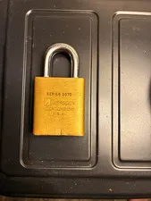 American Lock Company Series 3570 Brass Keyed Padlock Hardened Shackle, Medium