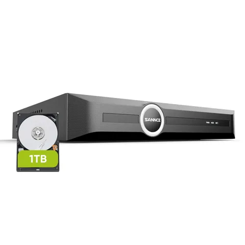 SANNCE 6MP PoE NVR - 8CH Network Video Recorder for NVR(1TB HDD), Black