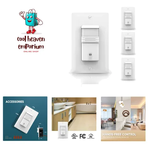 4-Pack Motion Activated Light Switches with Adjustable Settings - White Finish