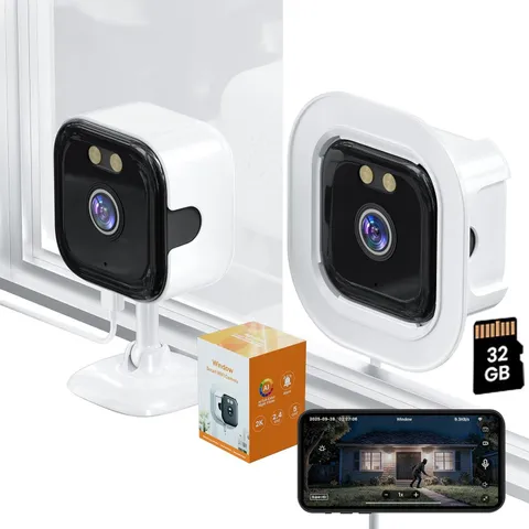 2K Window Camera with 32GB SD Card, AI Night Vision 5G/2.4G Wifi Window Camera f