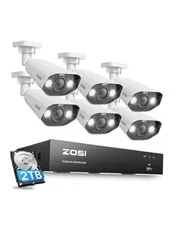 4K Security Camera System,6pcs 4K Outdoor Indoor PoE Cameras,8 8CH+6Cam+2TB