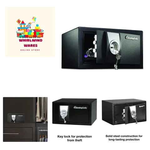 Black Security Safe with Key Lock for Home, Office, or Dorm holds Money, Jewe...