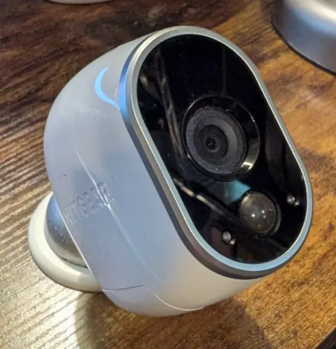 3 NETGEAR Arlo VMC3030 Cameras, Mounts, Charger (NO BATTERIES OR BASE UNIT)