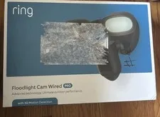 Ring Floodlight Cam Wired Pro Black Hardwired 3D Motion Security Camera