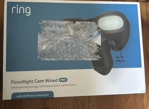 Ring Floodlight Cam Wired Pro Black Hardwired 3D Motion Security Camera