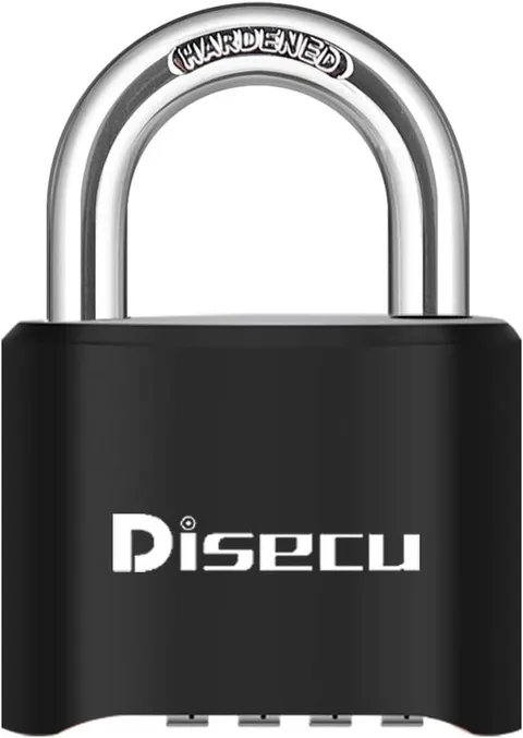 1 Pack Disecu Heavy Duty 4 Digit Combination Lock, Outdoor Waterproof Padlock fo