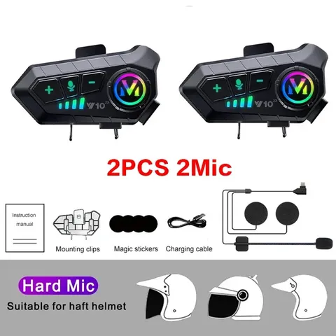 Bluetooth Motorcycle Helmet Intercom 300M Wireless Intercomunicador 2000Mah Moto