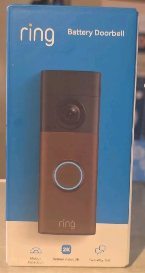 Ring Battery Doorbell (newest model), Retinal 2K with wide-angle video Mocha NIB