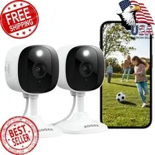 AOQEE C1-White-2pack-2.4G 2K Indoor Outdoor Security Camera