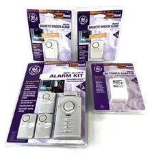 GE Home Security Wireless Alarm Kit Bundle 5 Window Sensors, 1 Keypad, Power Sup