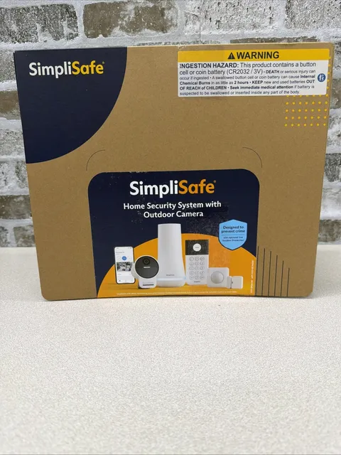 SimpliSafe Security System, Outdoor Camera, Base, Keypad, 8 Sensors, 13-Piece