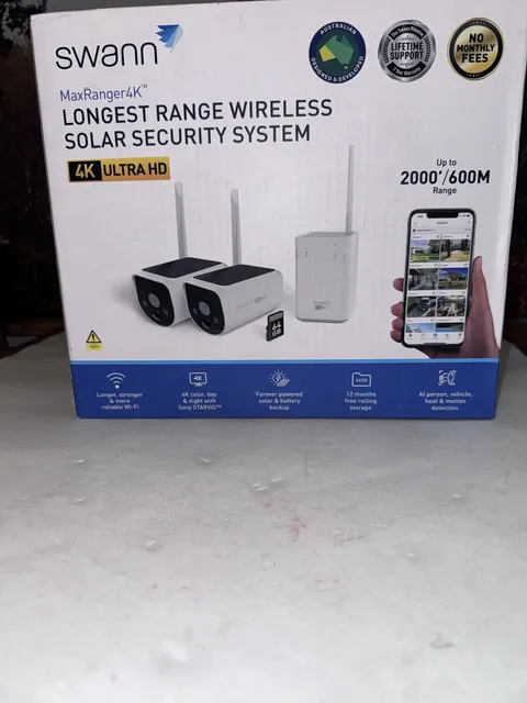 Swann MaxRanger4K Solar 2 Camera 8 Channel Wireless Security System
