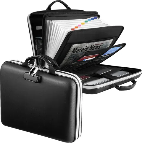 5200? Fireproof File Organizer with Combination Lock, Hard Shell Multi-Pocket