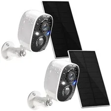 Wireless Solar Security Cameras 2-Pack Motion Detection