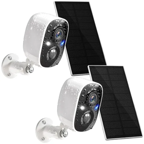 Wireless Solar Security Cameras 2-Pack Motion Detection