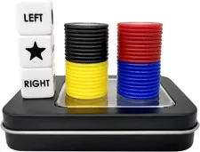 Left Right Center Dice Game Prime Set with 3 Dices + 40 Chips.Left on Th