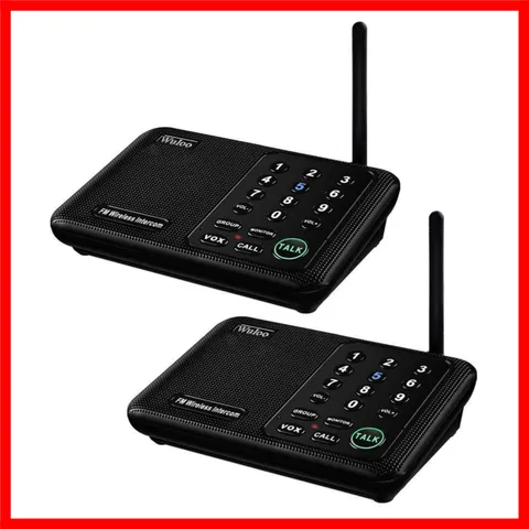 Wireless Home Intercom System - 1 Mile Range, 10 Channels, 2-Pack