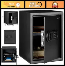 Electronic Security Safe with Digital Keypad, Programmable Lock, 1.2 Cu Ft, Blac
