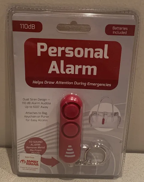 Personal Safety Alarm Audible Up to 600' Away Warning Siren Alarm Red Key Chain