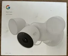 Google Nest Cam with Floodlight Outdoor Camera -Snow (GPLE9) -(New Sealed)