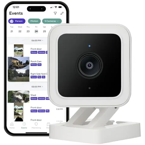 Smart Indoor/Outdoor Security Camera - Wyze V3 with Alexa & Google Compatibility