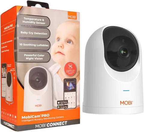 cam PRO Home Monitoring Camera Single: Full HD, Pan & Tilt, Color Night Vision,