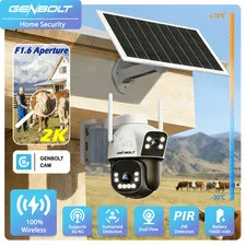 3G/4G LTE Cellular Solar Security Camera Outdoor Wireless No Wifi Dual Lens 1560