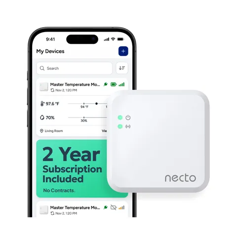 Necto Cellular Temperature Monitor - Remote Power Failure Alarm & Humidity Se...