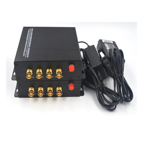 4 HD SDI Video Audio Ethernet over Fiber optic media Converters 1080i 59.94 FC