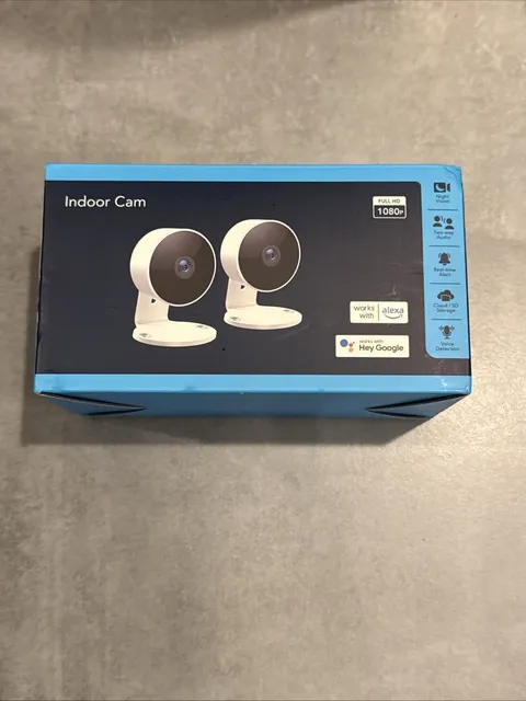 Set Of Two Indoor Cam Works With Alexa And Google - New In Box