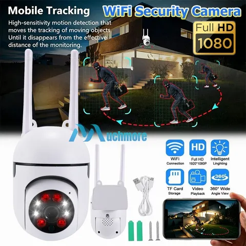 PTZ Wireless 2.4G WiFi Security Camera System Smart Outdoor Night Vision 1080P